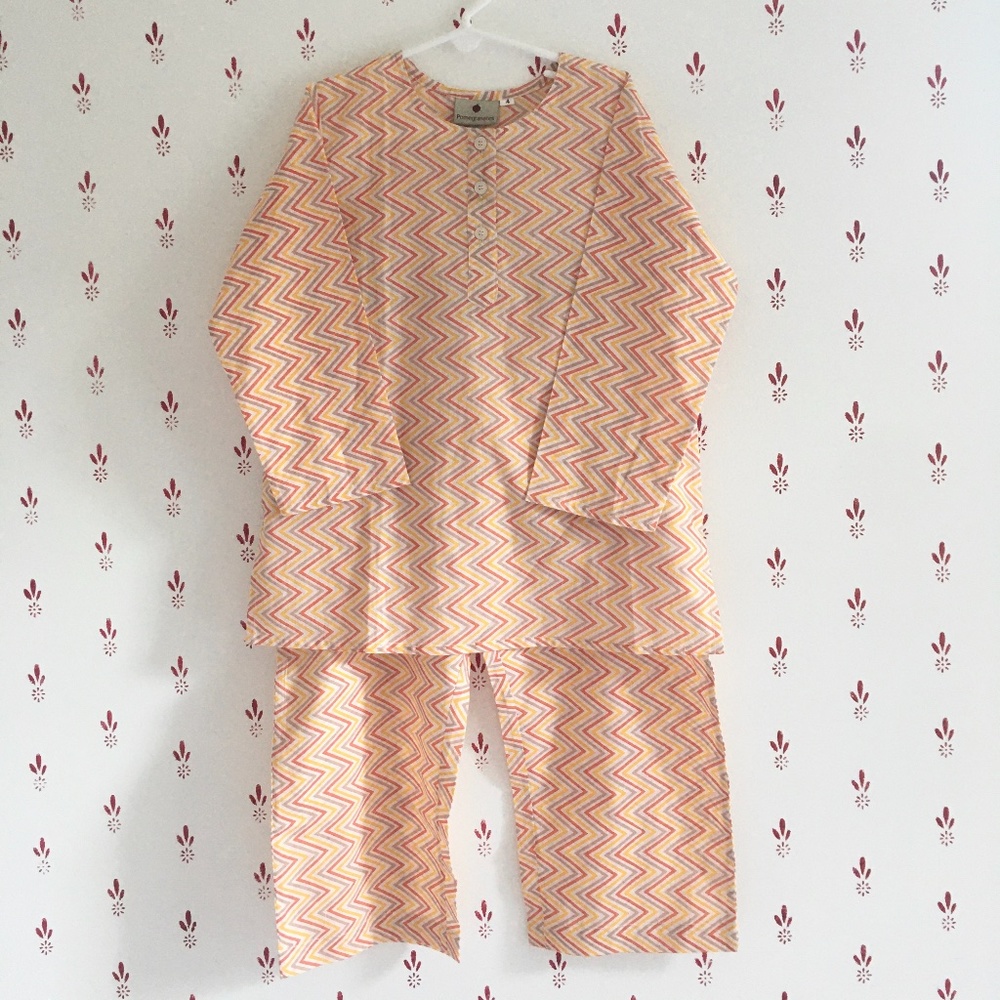 Pomegranates Indian Block Print Child's Nightwear